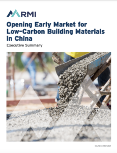 Opening Early Market for Low-Carbon Building Materials in China